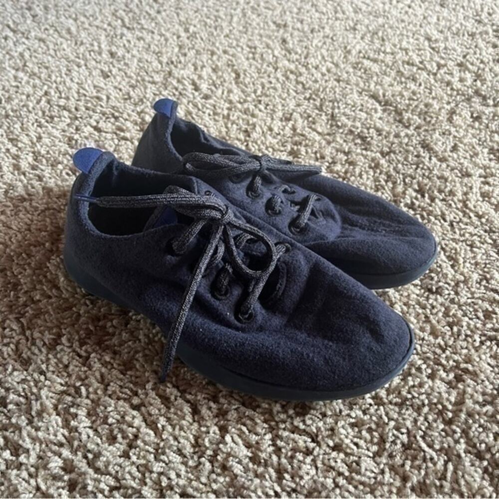 Allbirds Wool Runners Navy Blue Lace Up Sneakers Women’s Size 8 - Picture 3 of 11